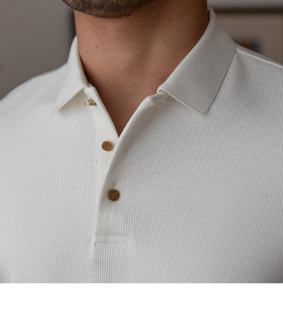 Polo Retro de Manga Larga Ajustado en Colores Sólidos - Image 63