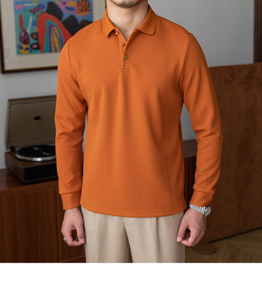 Polo Retro de Manga Larga Ajustado en Colores Sólidos - Image 64