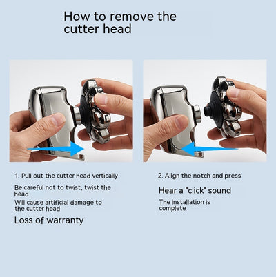 New digital electric shaver with eight rotary blades in a metallic silver finish, designed for a close shave. - Image 56