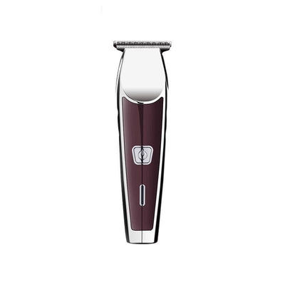 Silver and red barber carving scissors kit with oil, cleaning brush, charger, and 1mm, 2mm, 3mm limit combs. - Image 14