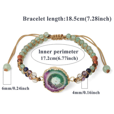 Pulsera de Yoga con Cuentas de Ágata Natural Trenzada para Mujer - Image 5