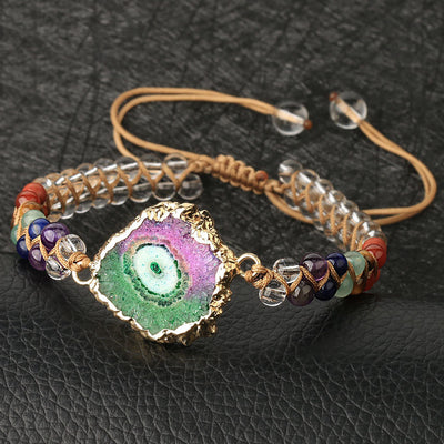 Pulsera de Yoga con Cuentas de Ágata Natural Trenzada para Mujer - Image 6