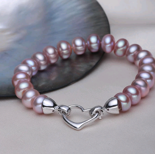 Pulsera de Perlas Moradas Agua Dulce - Joya Vintage Europea - Image 5