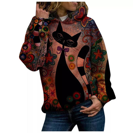 Sudadera con Capucha Estampada Gato 3D - Casual y Cómoda - Image 11