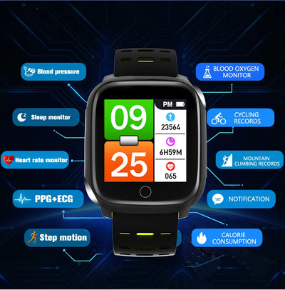 Reloj Inteligente F16 con Monitor ECG, Presión Arterial y Frecuencia Cardíaca - Image 16
