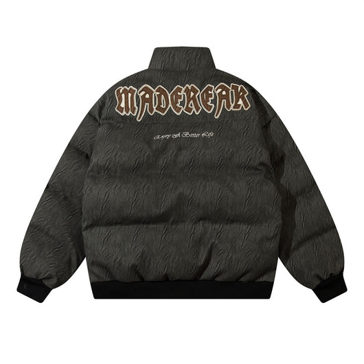 Chaqueta de Cuero con Parches de Letras Bordados para Hombre - Image 7