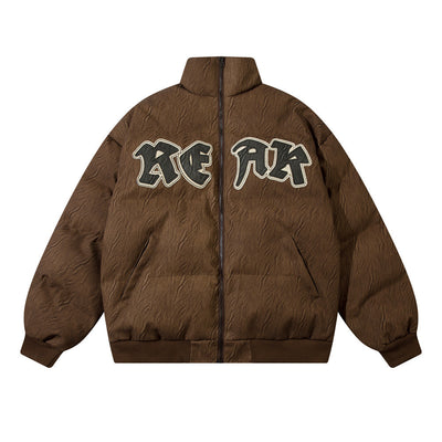Chaqueta de Cuero con Parches de Letras Bordados para Hombre - Image 19