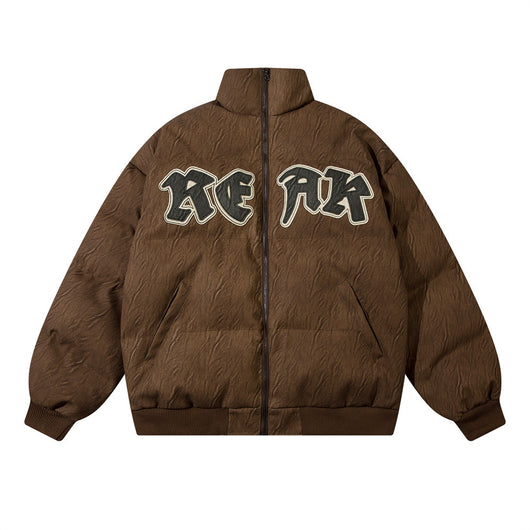 Chaqueta de Cuero con Parches de Letras Bordados para Hombre - Image 19