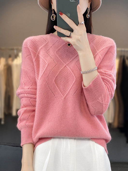 Suéter Tejido Cuello Redondo con Detalles Calados para Mujer - Image 16
