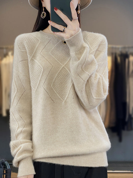 Suéter Tejido Cuello Redondo con Detalles Calados para Mujer - Image 19
