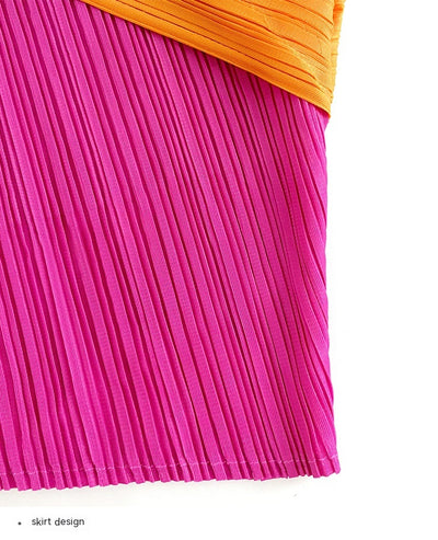 Blusa de Moda Asimétrica con Combinación de Colores para Primavera y Otoño - Image 35