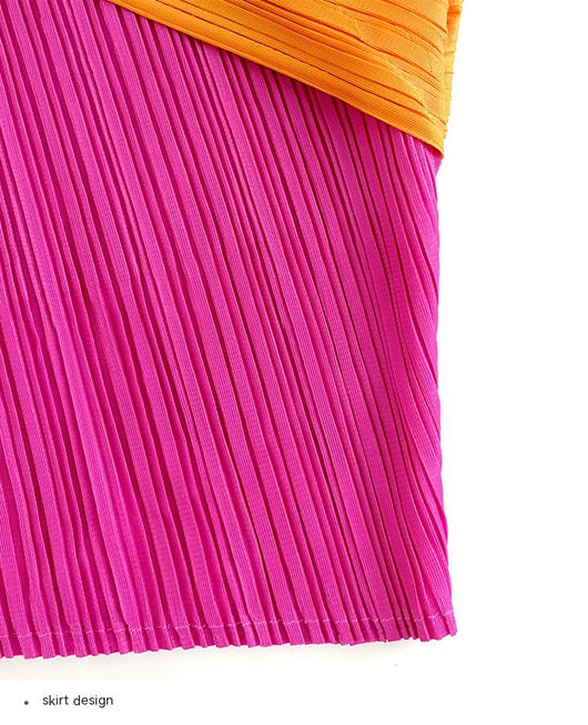 Blusa de Moda Asimétrica con Combinación de Colores para Primavera y Otoño - Image 35