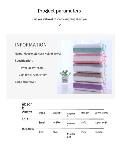 Toallas de Baño Coral Fleece con Rayas, Absorbentes y Suaves - Image 28