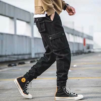 Pantalones Overol Hombre Estilo Americano Retro Casual Sueltos Cortos con Bolsillos Múltiples - Image 14