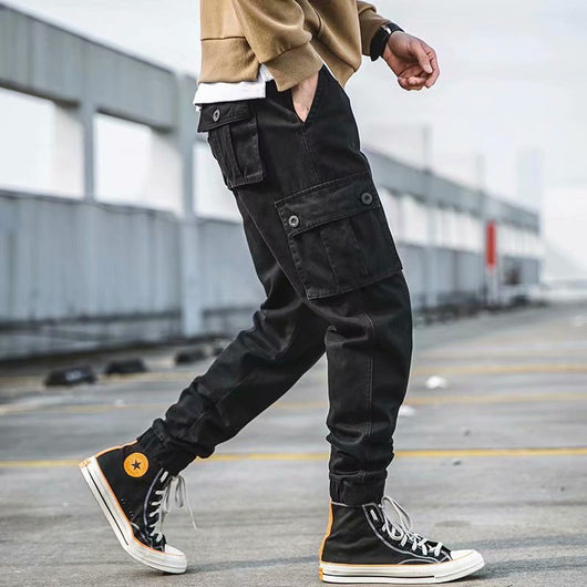 Pantalones Overol Hombre Estilo Americano Retro Casual Sueltos Cortos con Bolsillos Múltiples - Image 14