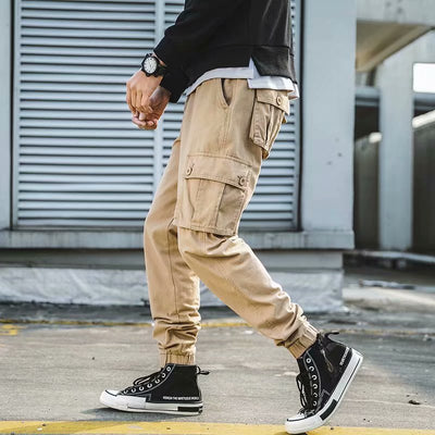 Pantalones Overol Hombre Estilo Americano Retro Casual Sueltos Cortos con Bolsillos Múltiples - Image 15