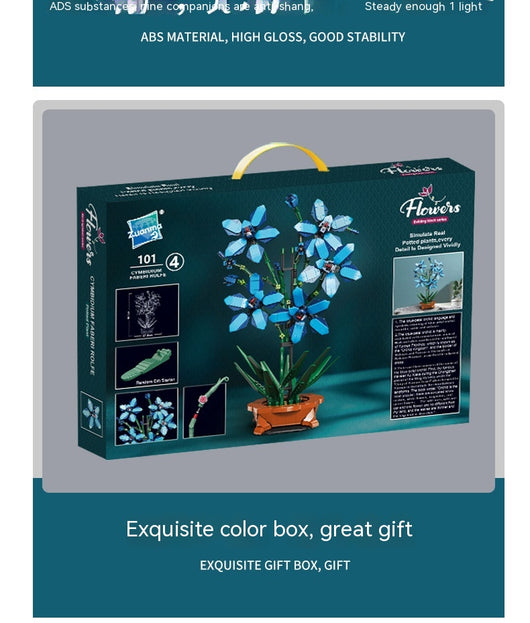 Bloques de Construcción Educativos Flor Azul - Micro Piezas DIY Decorativas Hechas a Mano - Image 5