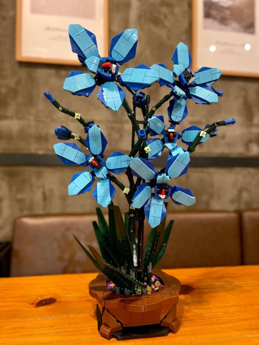 Bloques de Construcción Educativos Flor Azul - Micro Piezas DIY Decorativas Hechas a Mano - Image 6