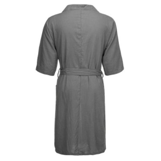 Bata de Lino Larga Unisex de Color Sólido - Pijama Cómodo para Casa - Image 34