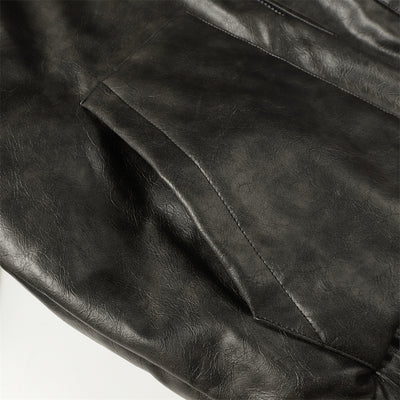 Abrigo de Cuero PU Acolchado para Hombre - Estilo Rock Impermeable Invierno - Image 23
