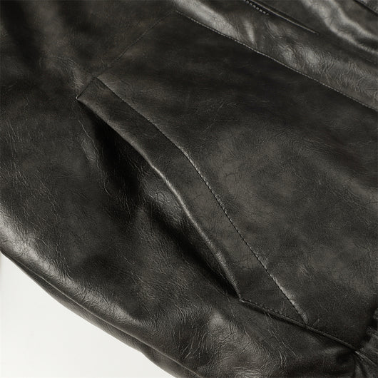 Abrigo de Cuero PU Acolchado para Hombre - Estilo Rock Impermeable Invierno - Image 23