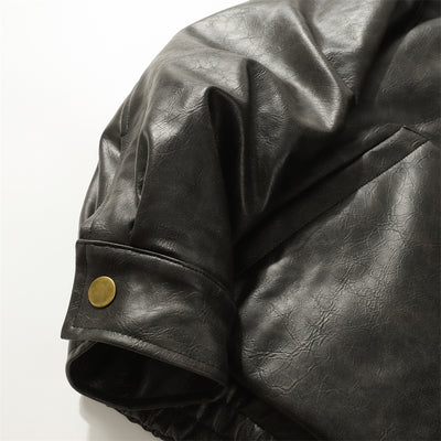 Abrigo de Cuero PU Acolchado para Hombre - Estilo Rock Impermeable Invierno - Image 25