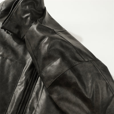 Abrigo de Cuero PU Acolchado para Hombre - Estilo Rock Impermeable Invierno - Image 27