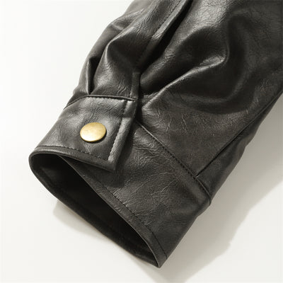 Abrigo de Cuero PU Acolchado para Hombre - Estilo Rock Impermeable Invierno - Image 35