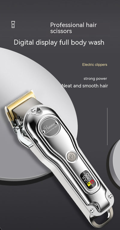 Hatteker professional electric hair clipper with gold blade, LED display, 10 colorful guide combs, USB cable, comb, and cleaning brush. - Image 32