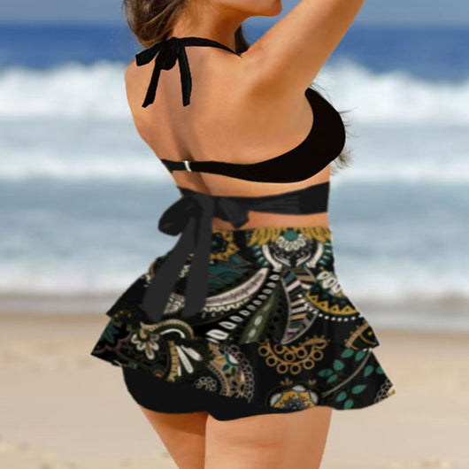 Bikini Dividido con Falda Coordinada y Detalle de Encaje - Image 13