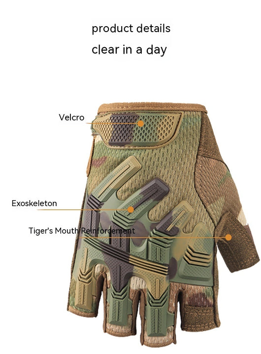 Guantes Tácticos Deportivos Mitad Dedo - Agarre Antideslizante para Montaña y Fitness - Image 25