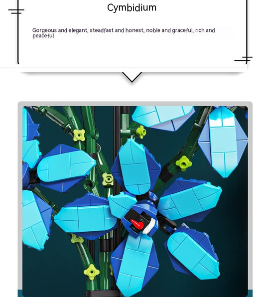 Bloques de Construcción Educativos Flor Azul - Micro Piezas DIY Decorativas Hechas a Mano - Image 10