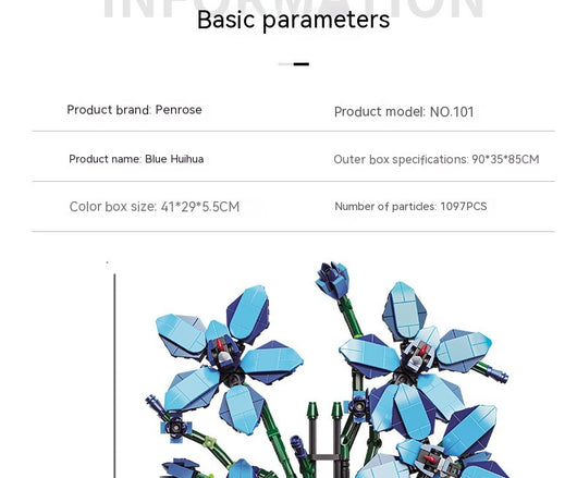 Bloques de Construcción Educativos Flor Azul - Micro Piezas DIY Decorativas Hechas a Mano - Image 18