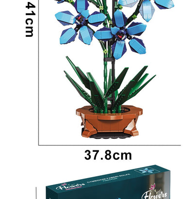 Bloques de Construcción Educativos Flor Azul - Micro Piezas DIY Decorativas Hechas a Mano - Image 22