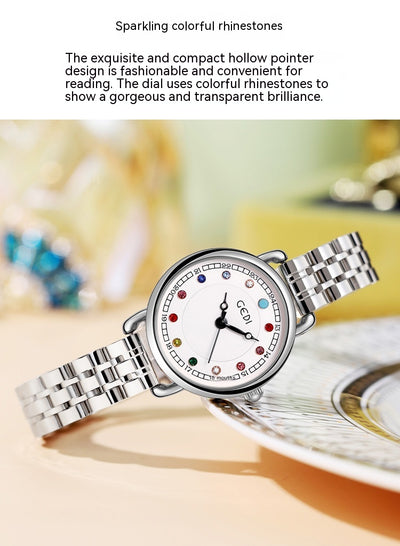 Reloj de Acero Inoxidable para Mujer con Piedra de Nacimiento - Lujo Minimalista Resistente al Agua - Image 10