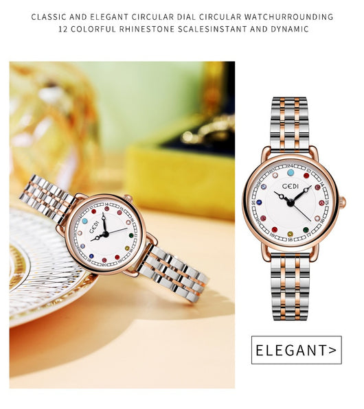 Reloj de Acero Inoxidable para Mujer con Piedra de Nacimiento - Lujo Minimalista Resistente al Agua - Image 17