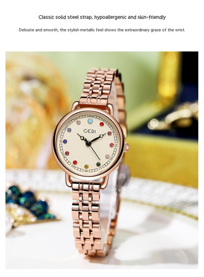 Reloj de Acero Inoxidable para Mujer con Piedra de Nacimiento - Lujo Minimalista Resistente al Agua - Image 19
