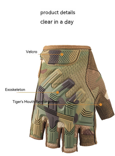 Guantes Tácticos Deportivos Mitad Dedo - Agarre Antideslizante para Montaña y Fitness - Image 45
