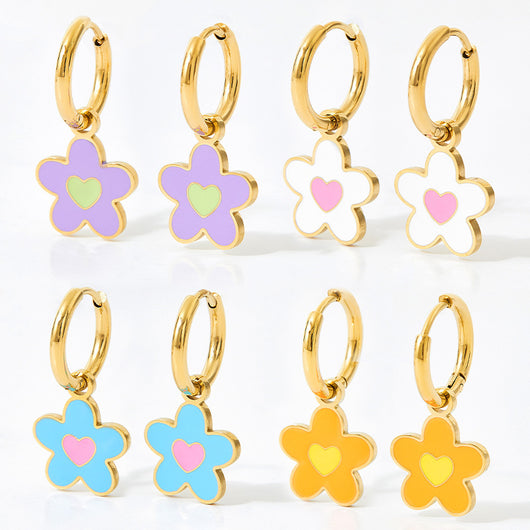 Conjunto de Collar y Aretes de Aleación con Diseño Colorido y Efecto Óleo - Image 7
