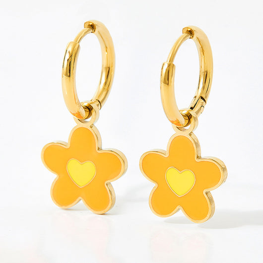 Conjunto de Collar y Aretes de Aleación con Diseño Colorido y Efecto Óleo - Image 8