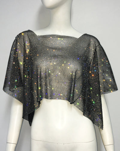 Blusa Elegante con Strass y Hombro Descubierto Cuello Cuadrado - Image 13