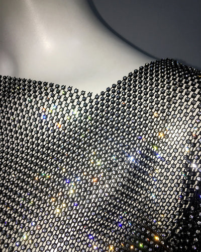 Blusa Elegante con Strass y Hombro Descubierto Cuello Cuadrado - Image 19