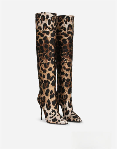 Botas Stiletto Leopardo con Punta Afilada para Mujer - Image 40