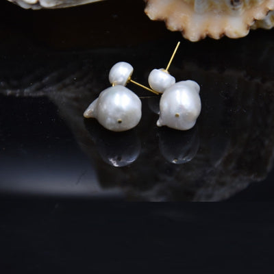 Aretes de Perla Barroca Elaborada con Diseño de Cola - Image 14