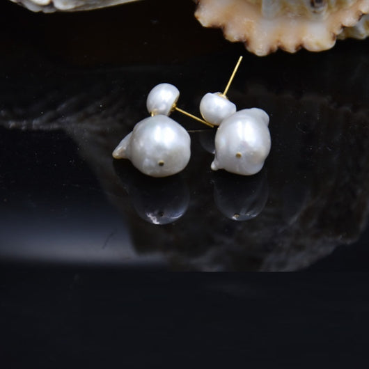 Aretes de Perla Barroca Elaborada con Diseño de Cola - Image 14