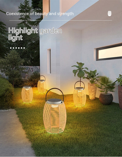Lámpara Solar de Jardín Tejida Moderna - Iluminación Impermeable para Terrazas y Villas - Image 23