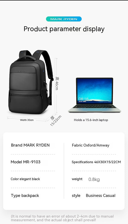 Mochila Ejecutiva 15.6 Pulgadas - Backpack Business de Gran Capacidad para Viajes - Image 25