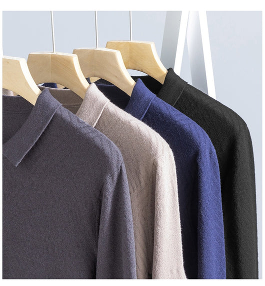 Suéter Urbano de Terciopelo Juan para Hombre - Cuello Alto Liso Otoño - Image 22