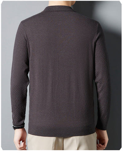 Suéter Urbano de Terciopelo Juan para Hombre - Cuello Alto Liso Otoño - Image 24