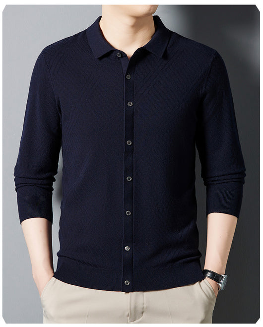Suéter Urbano de Terciopelo Juan para Hombre - Cuello Alto Liso Otoño - Image 25